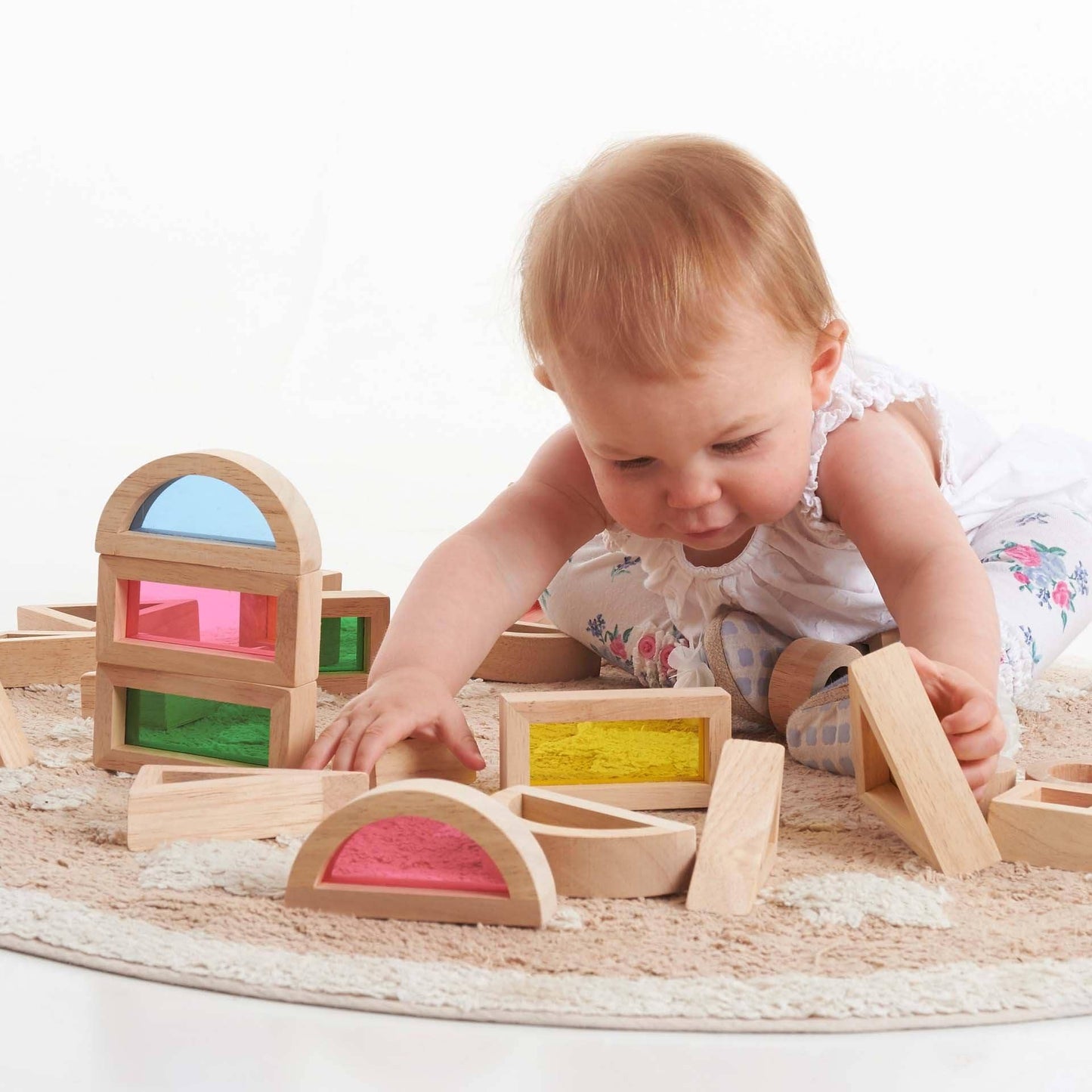 Rainbow Blocks -  Building blocks - Wooden Toy - Sensory - Rose and Friends