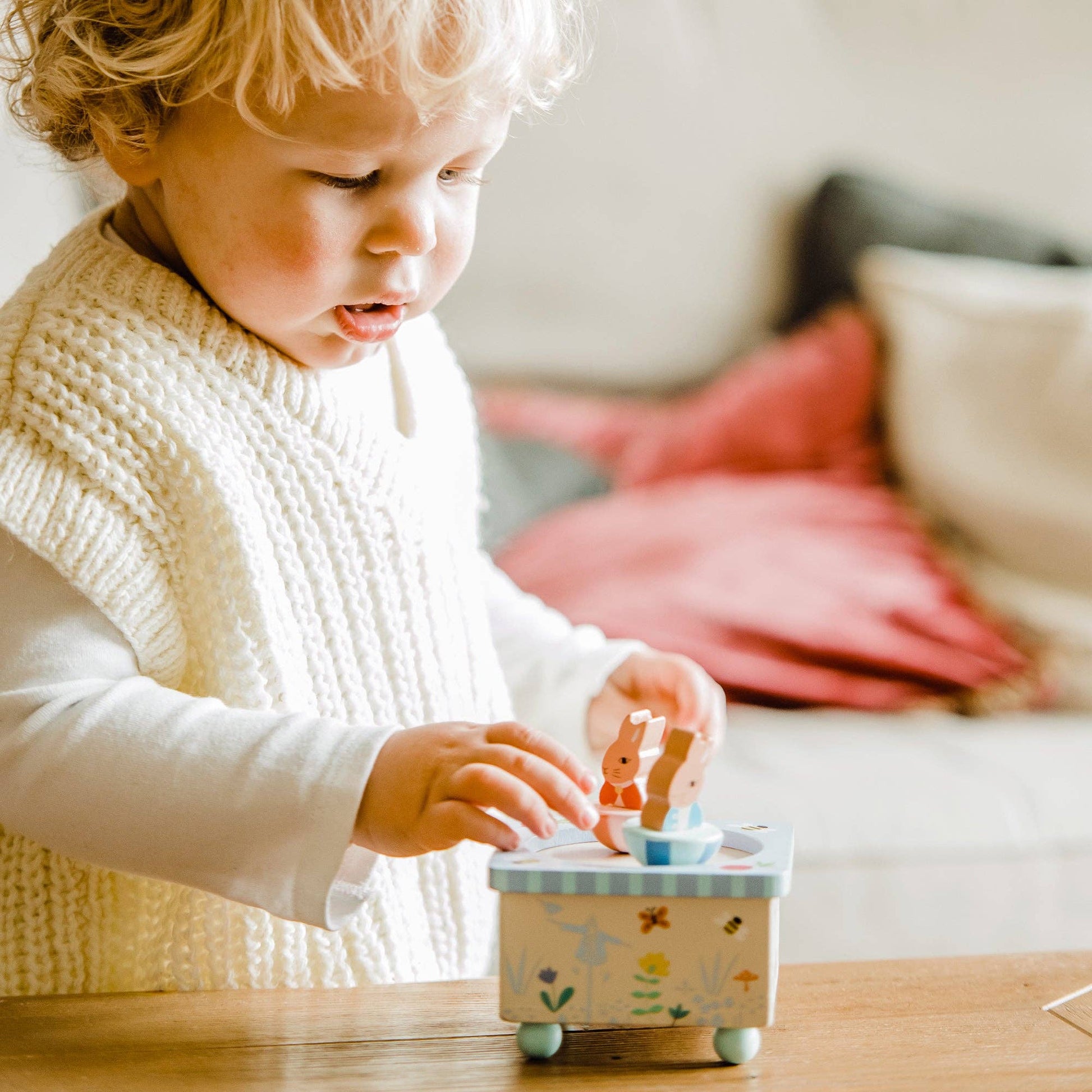 Wooden Peter Rabbit™ Music Box - Rose and Friends