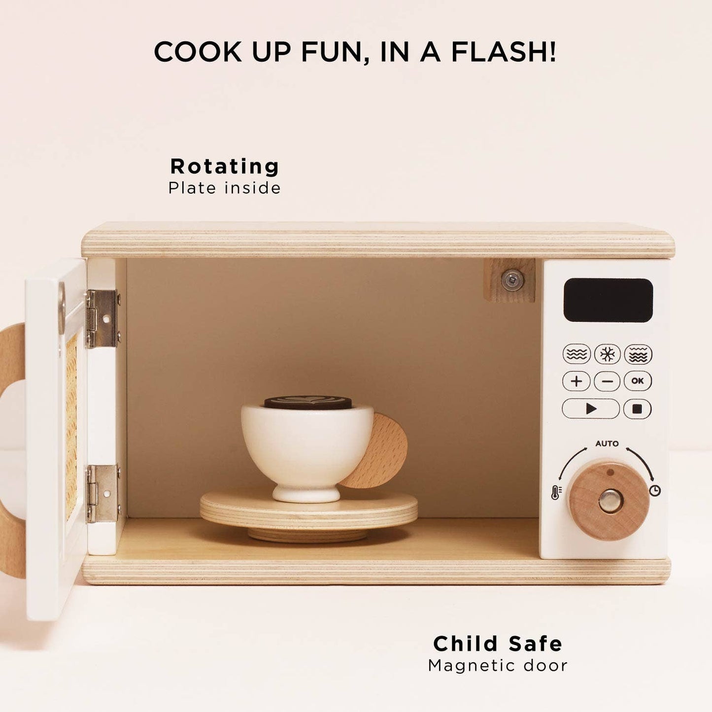 Wooden Microwave - Rose and Friends