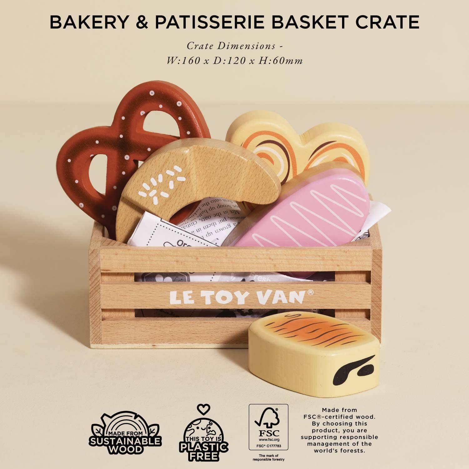 Bakery & Patisserie Wooden Market Crate - Rose and Friends