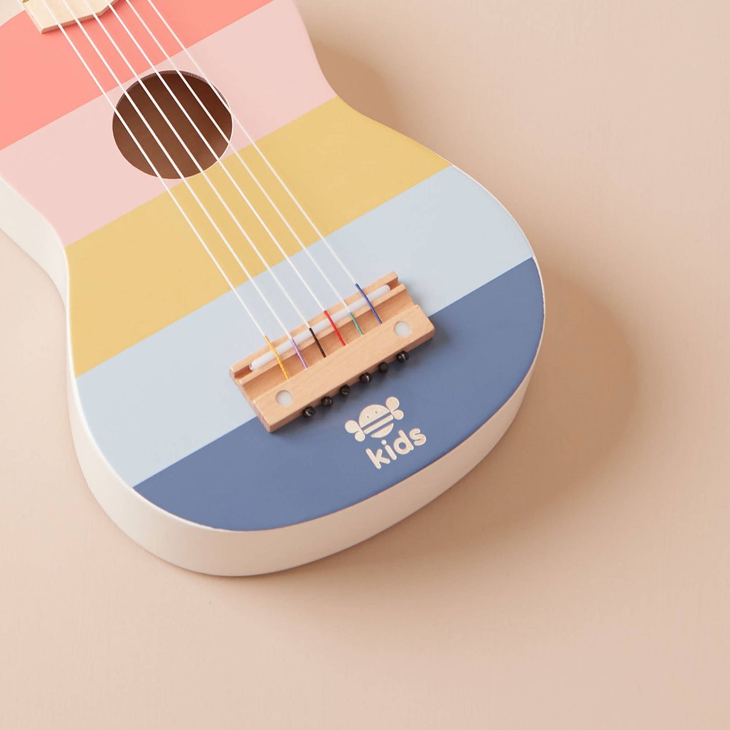Just Bee Kids Stripe Wooden Guitar Toy - Rose and Friends