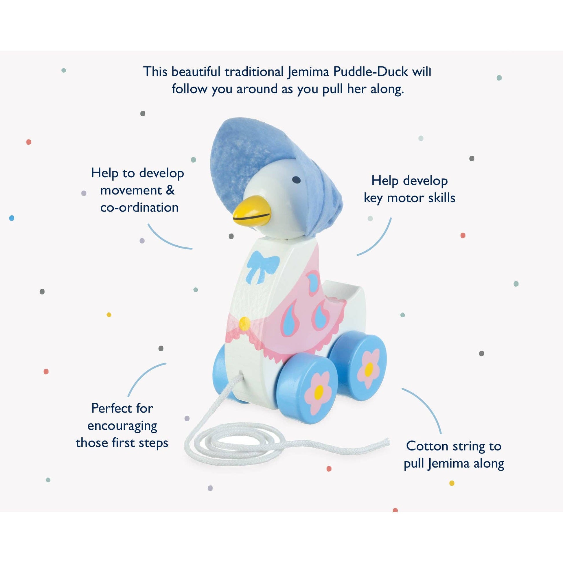 Jemima Puddle-Duck™ Wooden Pull Along - Rose and Friends