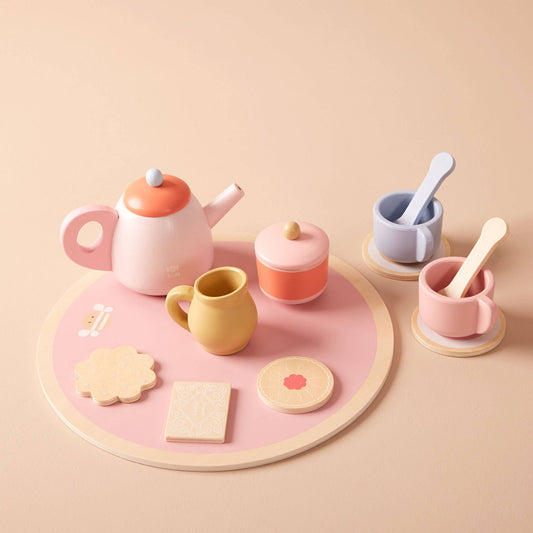 Just Bee Kids Wooden Tea Set FSC - Rose and Friends