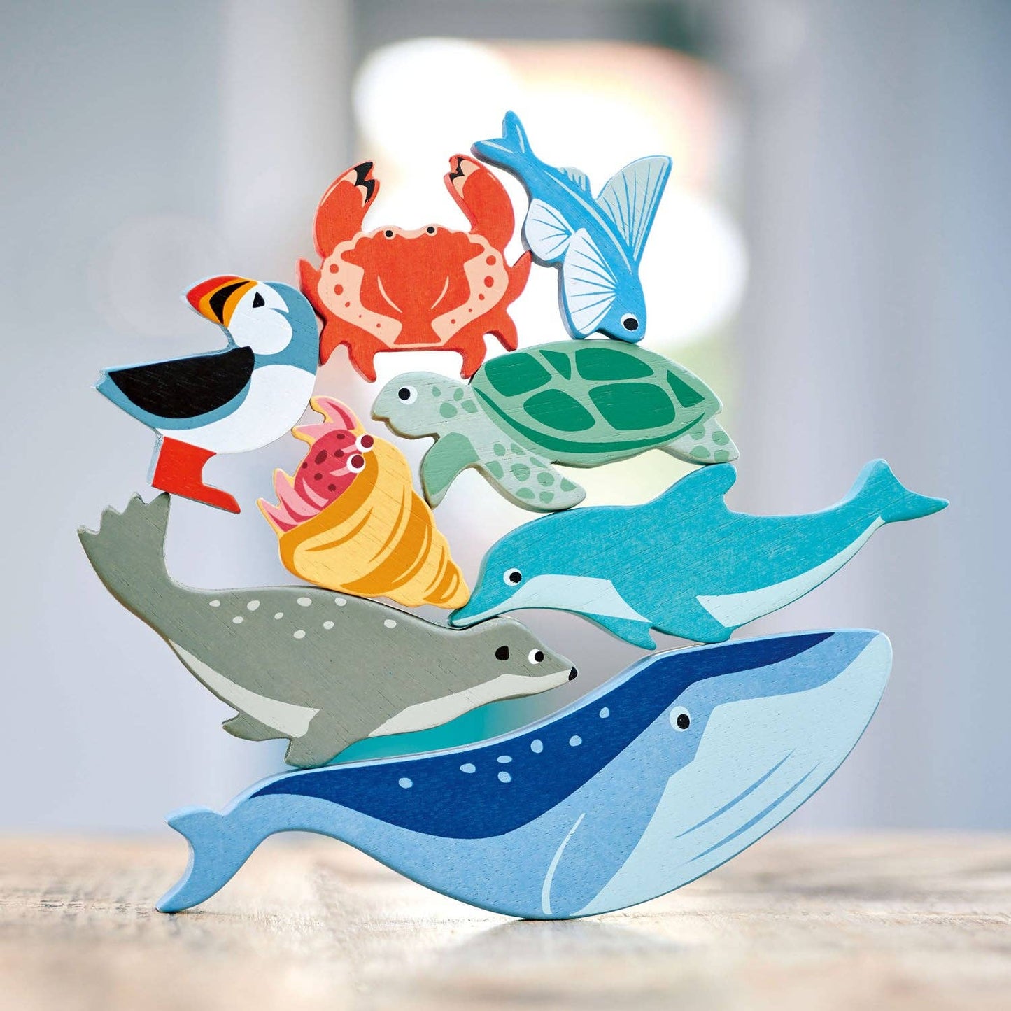 10 Sea Creatures & Shelf - collectable wooden animals