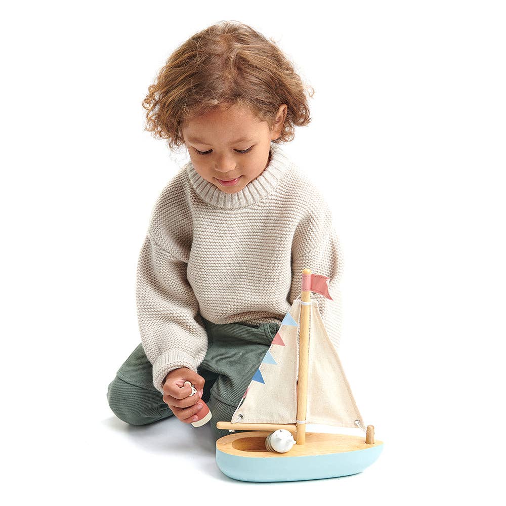 Sailway Wooden Toy Boat with Bubble and Squeak Dolls - Rose and Friends