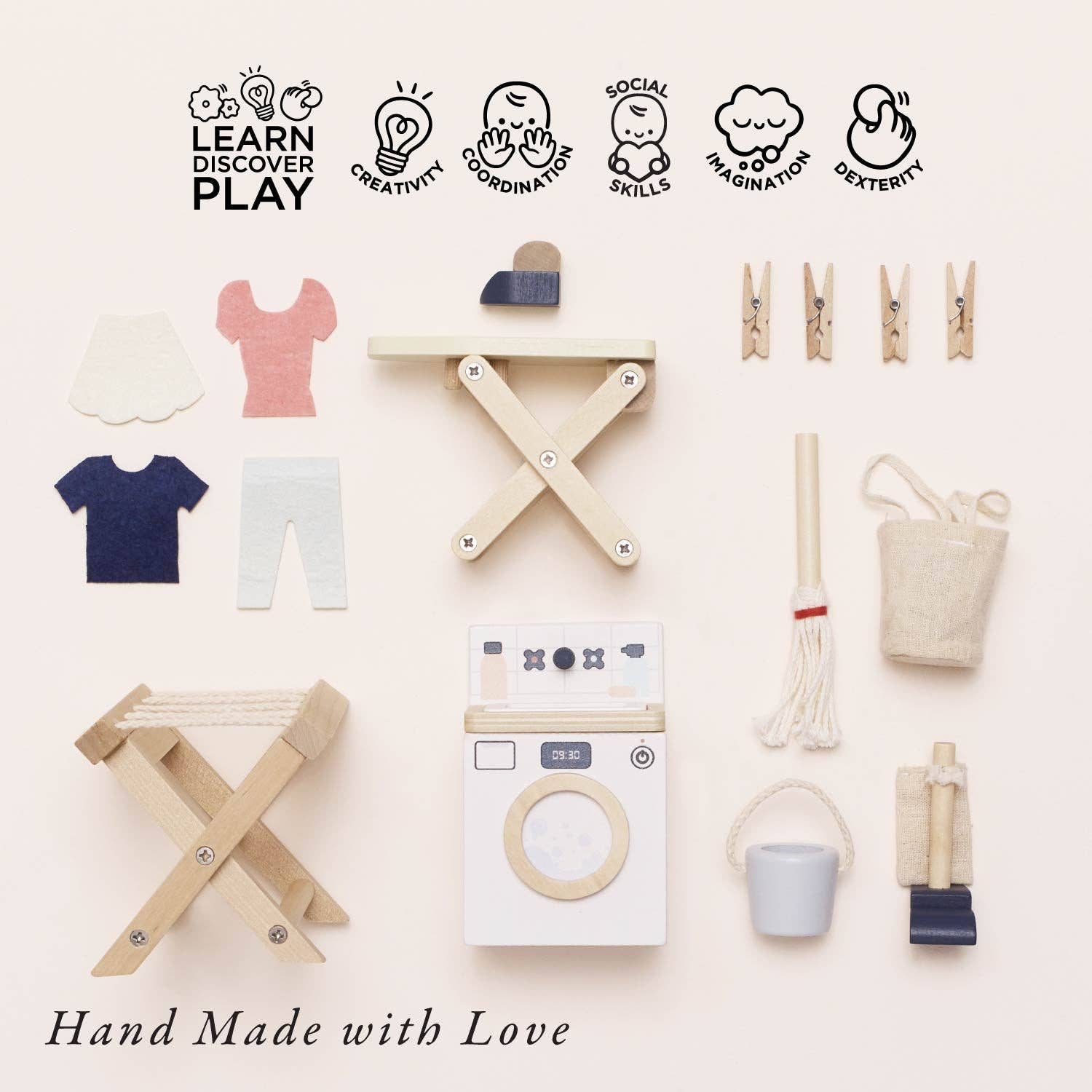 Wooden Dolls House Laundry Room - Rose and Friends