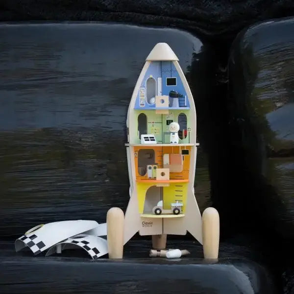 Classic World - Wooden Rocket Ship - Rose and Friends