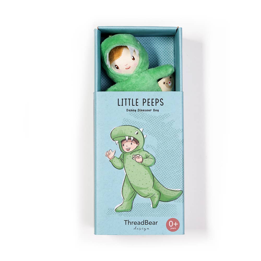 ThreadBear Little Peeps Danny Dinosaur - Matchbox doll 12cm