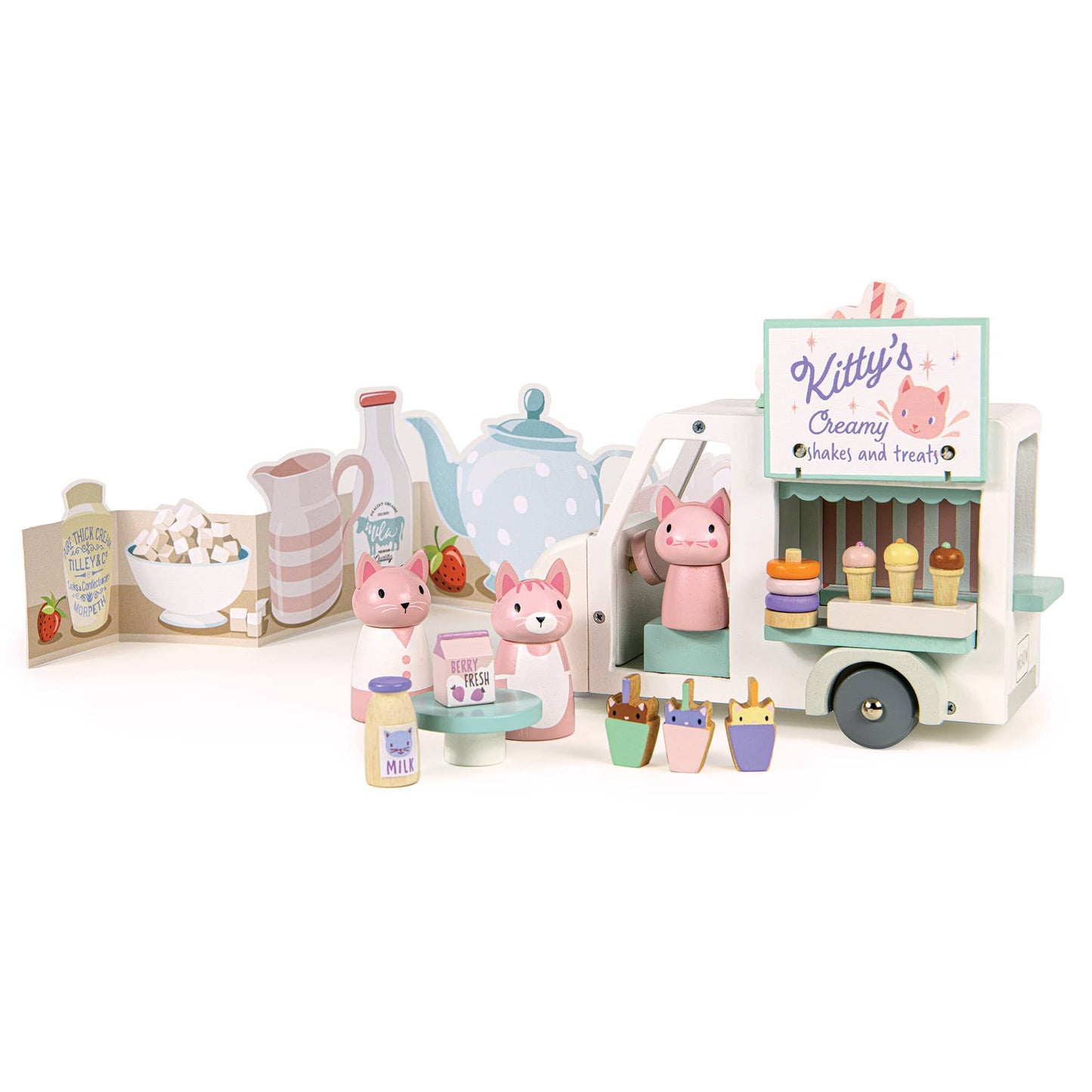Tender Leaf Merrywood Tales Kitty's Milkshake Van - Rose and Friends