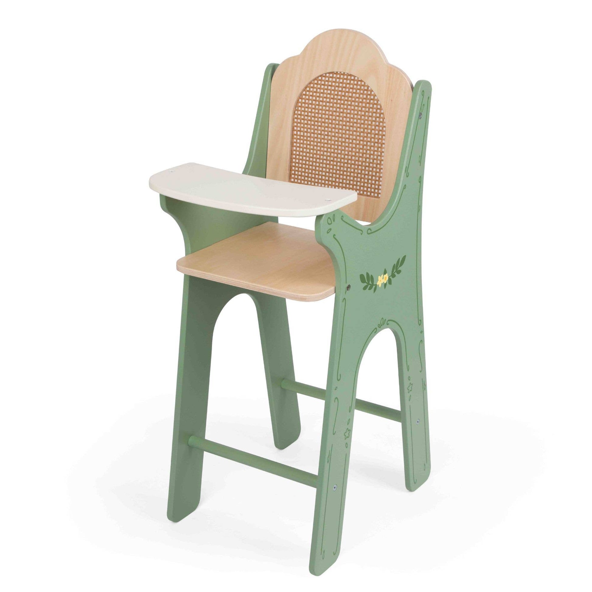 Classic World Vintage Highchair Wooden Doll Feeding Chair - Rose and Friends