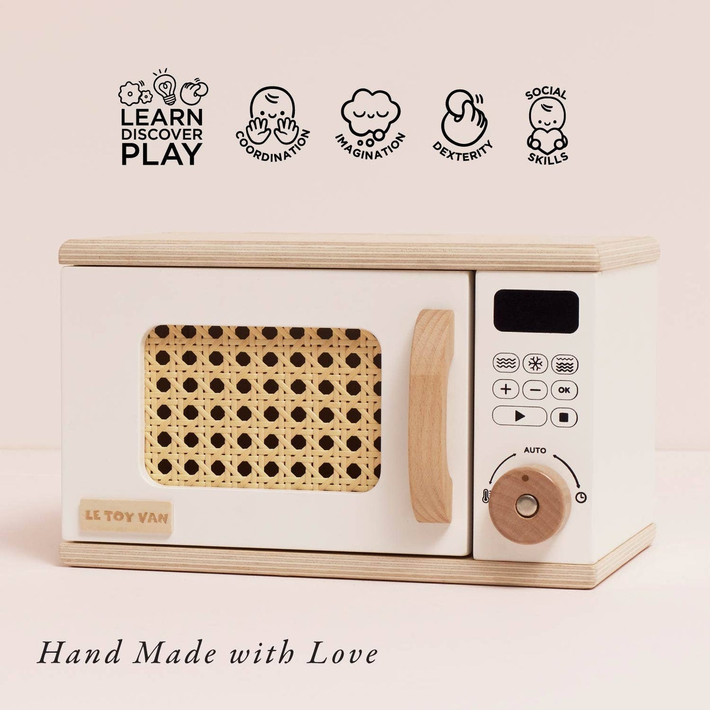 Wooden Microwave - Rose and Friends