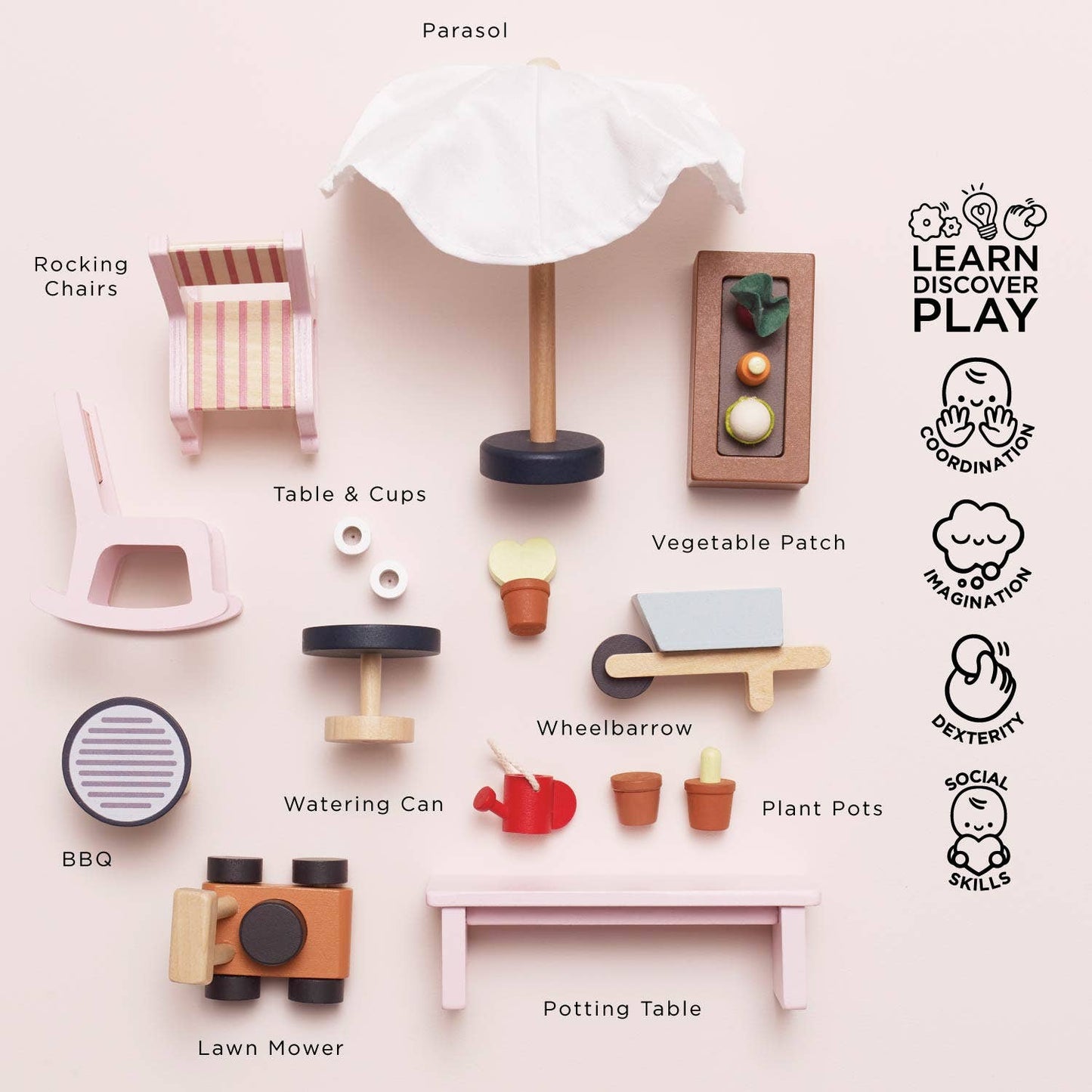 Dolls House Conservatory Playset - Rose and Friends