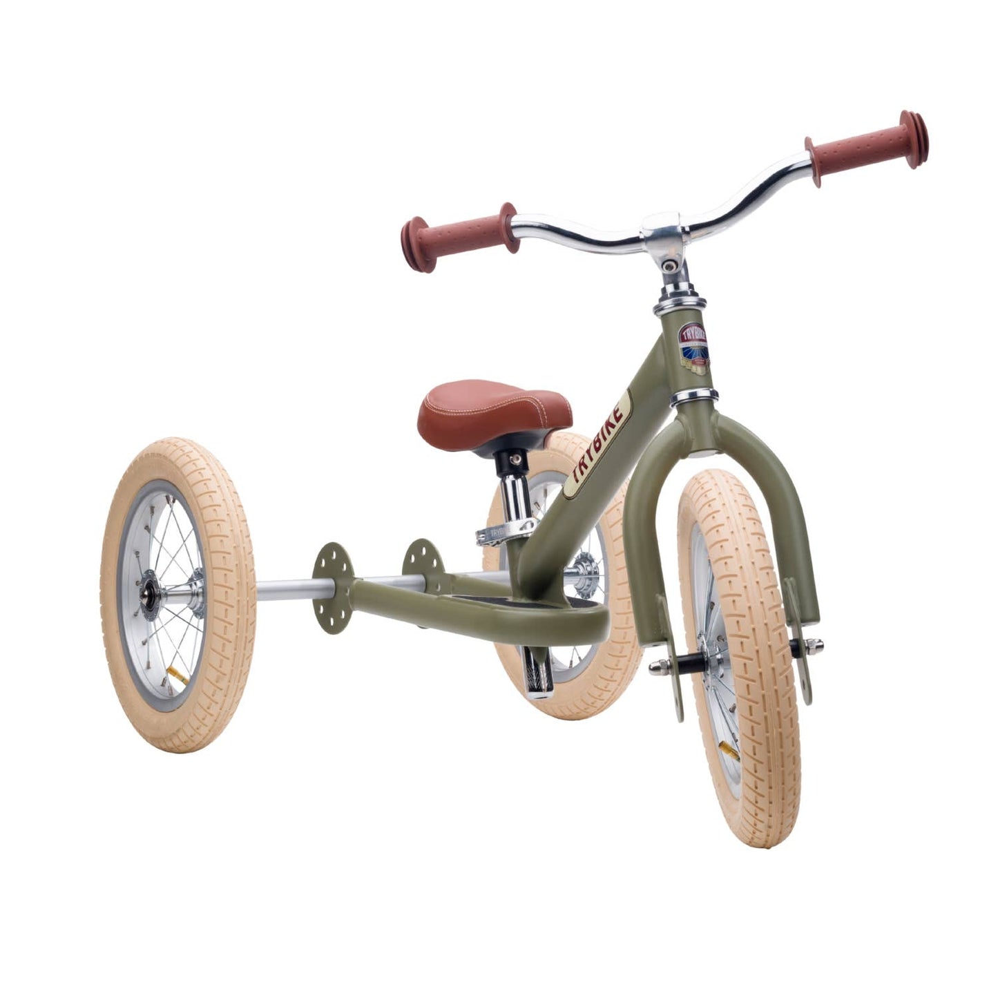 Trybike - Matte 2 In 1 Balance Bike / Trike - Vintage Green - Rose and Friends